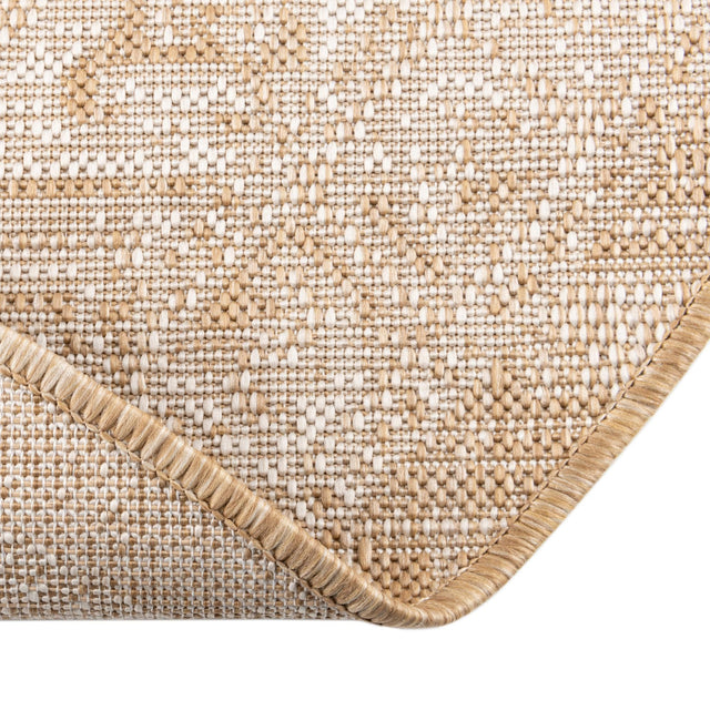 Natural 4' 1 x 4' 1 Outdoor Aztec Round Area Rug Weather Resistant for Patio, Deck, Terrace, Balcony, Porch 100% Polypropylene Traditional Carpet Mat for Sale at Rug Engine