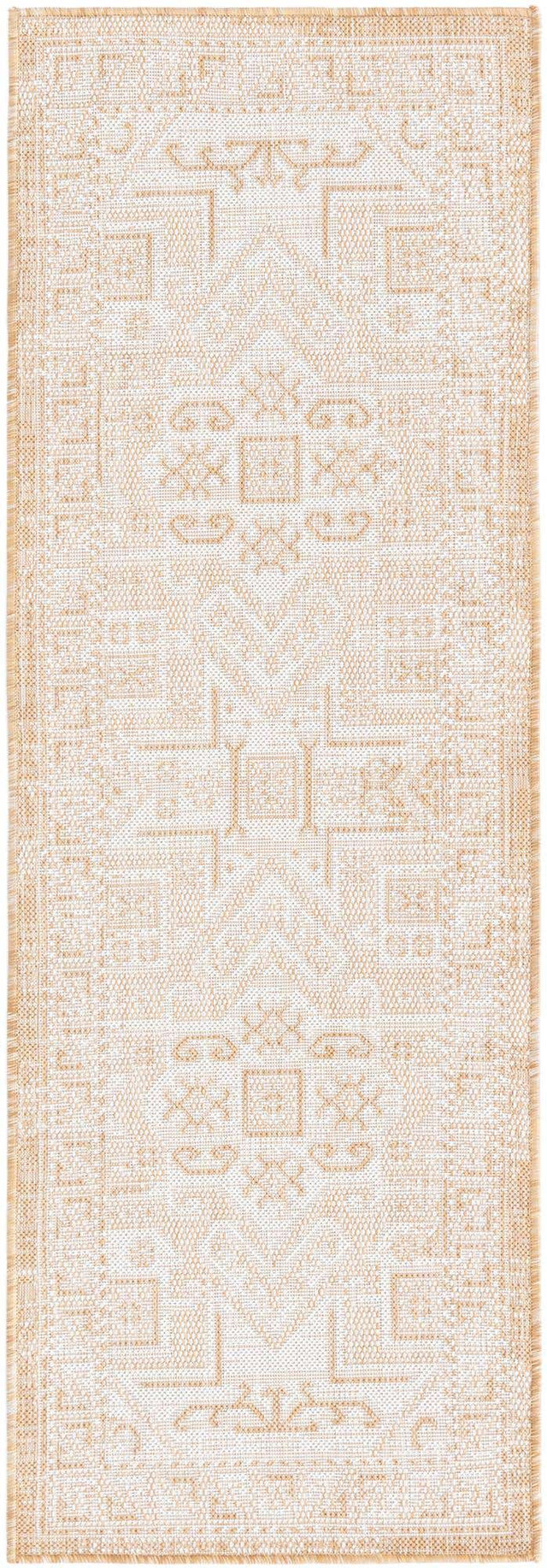Natural 2' x 6' 1 Outdoor Aztec Runner Area Rug Weather Resistant for Patio, Deck, Terrace, Balcony, Porch 100% Polypropylene Traditional Carpet Mat for Sale at Rug Engine