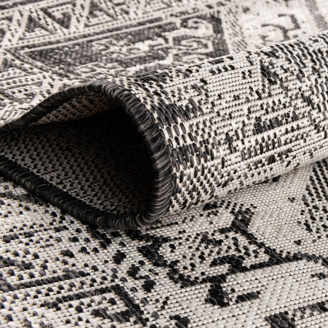 Charcoal Gray 10' x 13' 1 Outdoor Aztec Rectangle Area Rug Weather Resistant for Patio, Deck, Terrace, Balcony, Porch 100% Polypropylene Traditional Carpet Mat for Sale at Rug Engine