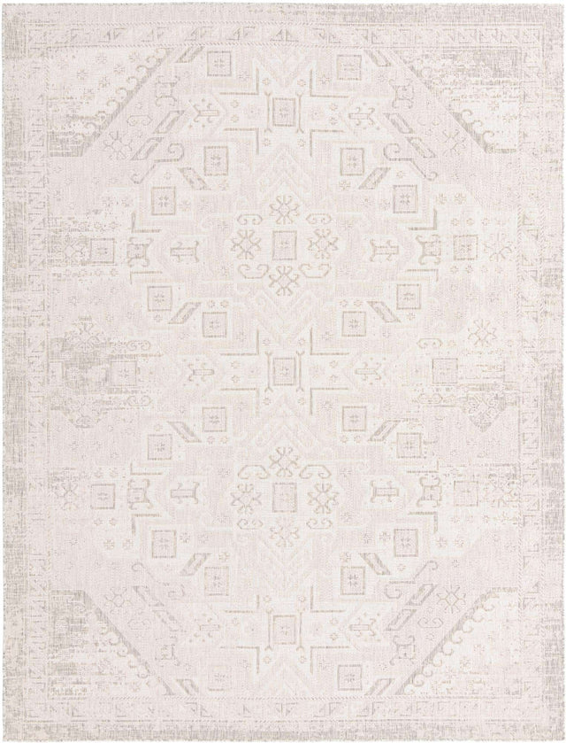 Light Gray 9' x 12' Outdoor Aztec Rectangle Area Rug Weather Resistant for Patio, Deck, Terrace, Balcony, Porch 100% Polypropylene Traditional Carpet Mat for Sale at Rug Engine