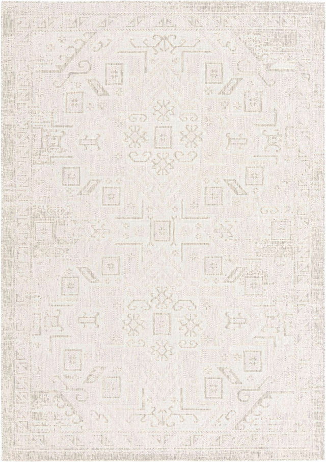 Light Gray 7' 1 x 10' Outdoor Aztec Rectangle Area Rug Weather Resistant for Patio, Deck, Terrace, Balcony, Porch 100% Polypropylene Traditional Carpet Mat for Sale at Rug Engine
