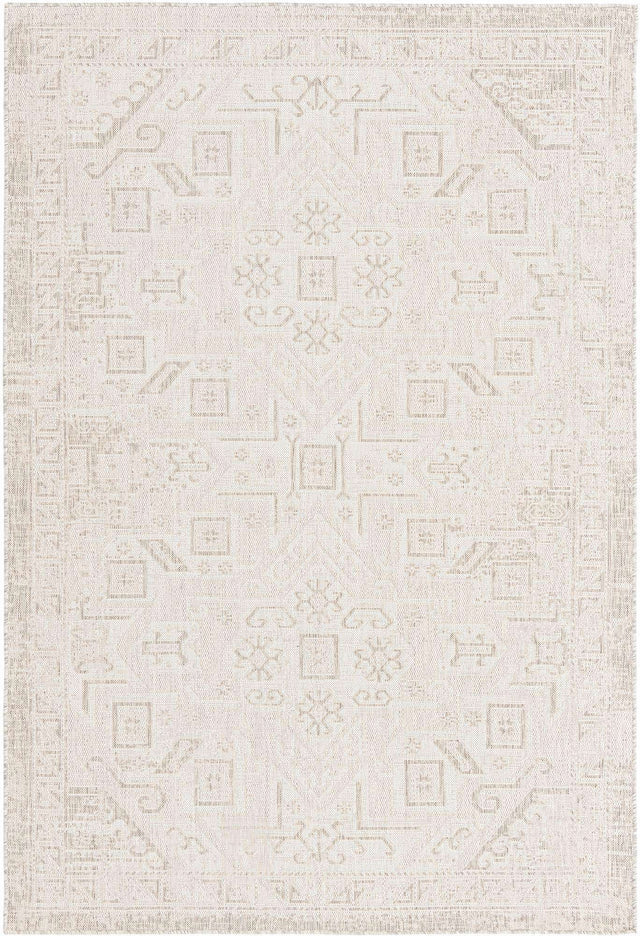 Light Gray 6' 1 x 9' Outdoor Aztec Rectangle Area Rug Weather Resistant for Patio, Deck, Terrace, Balcony, Porch 100% Polypropylene Traditional Carpet Mat for Sale at Rug Engine