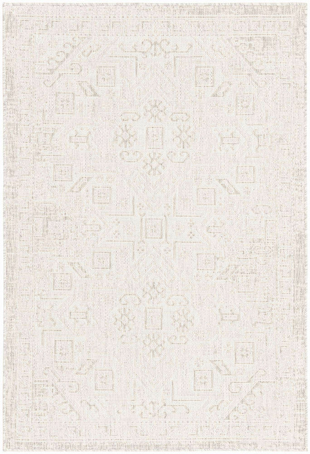 Light Gray 4' 1 x 6' 1 Outdoor Aztec Rectangle Area Rug Weather Resistant for Patio, Deck, Terrace, Balcony, Porch 100% Polypropylene Traditional Carpet Mat for Sale at Rug Engine