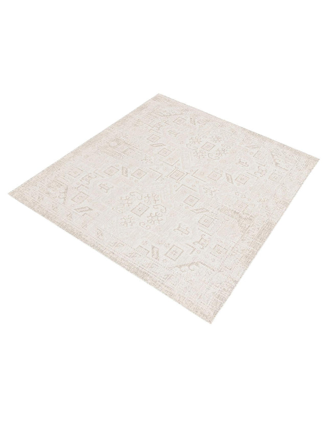 Light Gray 7' 10 x 7' 10 Outdoor Aztec Square Area Rug Weather Resistant for Patio, Deck, Terrace, Balcony, Porch 100% Polypropylene Traditional Carpet Mat for Sale at Rug Engine