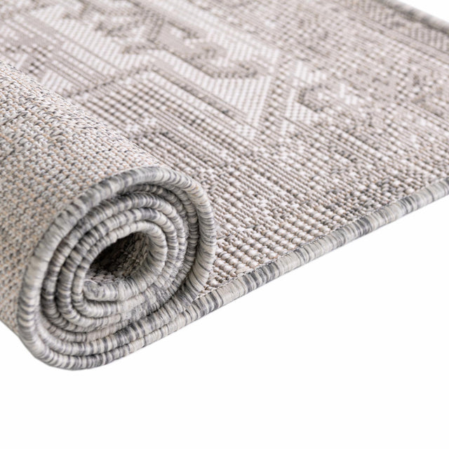 Light Gray 5' 3 x 5' 3 Outdoor Aztec Octagon Area Rug Weather Resistant for Patio, Deck, Terrace, Balcony, Porch 100% Polypropylene Traditional Carpet Mat for Sale at Rug Engine