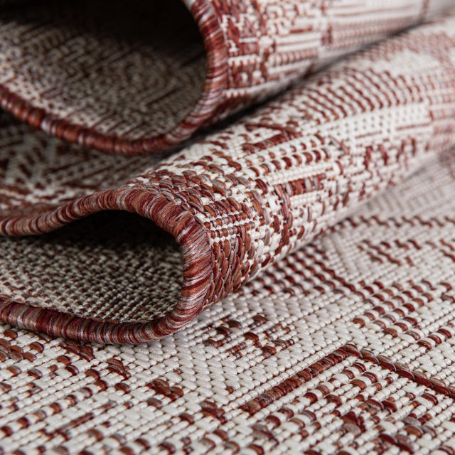 Rust Red 2' x 3' 1 Outdoor Aztec Rectangle Area Rug Weather Resistant for Patio, Deck, Terrace, Balcony, Porch 100% Polypropylene Traditional Carpet Mat for Sale at Rug Engine