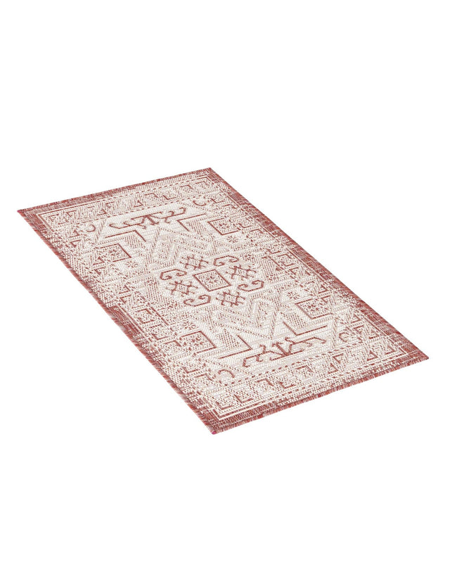 Rust Red 2' x 3' 1 Outdoor Aztec Rectangle Area Rug Weather Resistant for Patio, Deck, Terrace, Balcony, Porch 100% Polypropylene Traditional Carpet Mat for Sale at Rug Engine