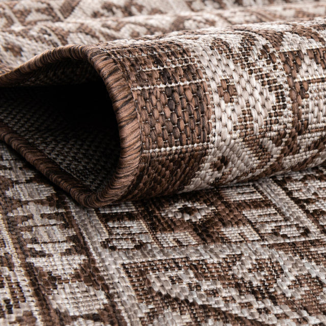 Brown 5' 3 x 5' 3 Outdoor Aztec Square Area Rug Weather Resistant for Patio, Deck, Terrace, Balcony, Porch 100% Polypropylene Traditional Carpet Mat for Sale at Rug Engine