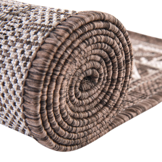 Brown 5' 3 x 5' 3 Outdoor Aztec Octagon Area Rug Weather Resistant for Patio, Deck, Terrace, Balcony, Porch 100% Polypropylene Traditional Carpet Mat for Sale at Rug Engine