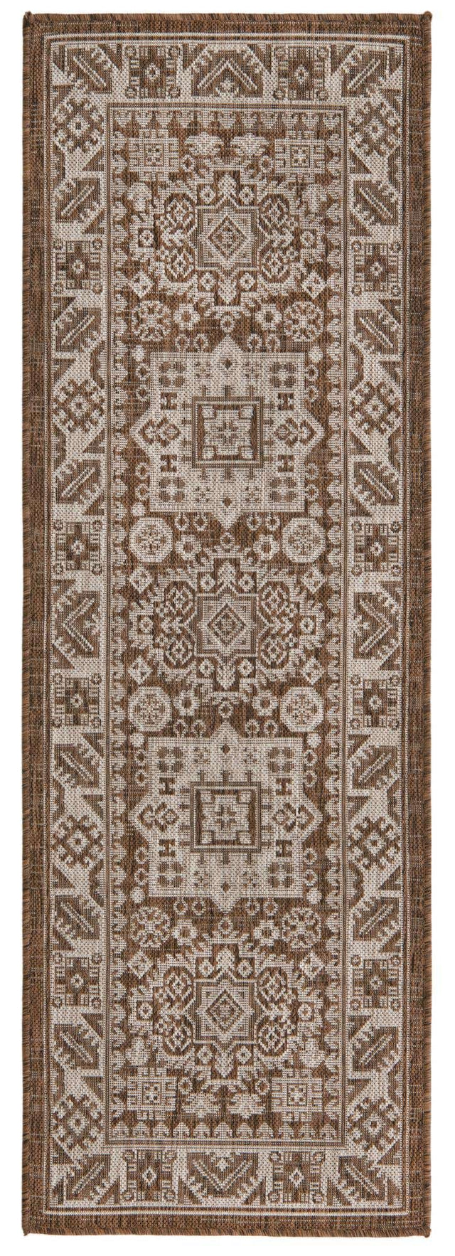 Brown 2' x 6' 1 Outdoor Aztec Runner Area Rug Weather Resistant for Patio, Deck, Terrace, Balcony, Porch 100% Polypropylene Traditional Carpet Mat for Sale at Rug Engine