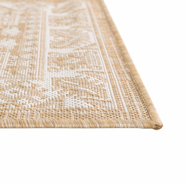 Natural 10' x 14' 1 Outdoor Aztec Rectangle Area Rug Weather Resistant for Patio, Deck, Terrace, Balcony, Porch 100% Polypropylene Traditional Carpet Mat for Sale at Rug Engine