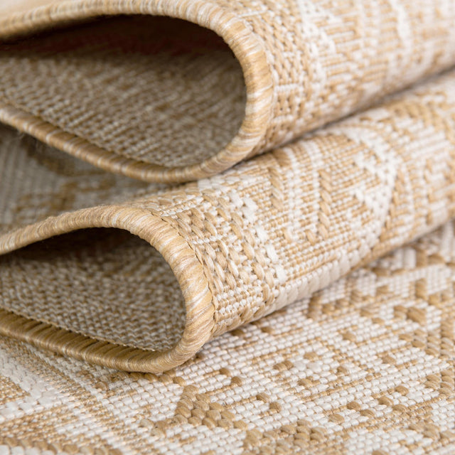 Natural 7' 10 x 11' Outdoor Aztec Rectangle Area Rug Weather Resistant for Patio, Deck, Terrace, Balcony, Porch 100% Polypropylene Traditional Carpet Mat for Sale at Rug Engine