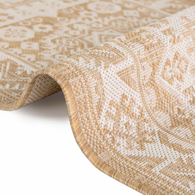 Natural 4' 1 x 4' 1 Outdoor Aztec Round Area Rug Weather Resistant for Patio, Deck, Terrace, Balcony, Porch 100% Polypropylene Traditional Carpet Mat for Sale at Rug Engine