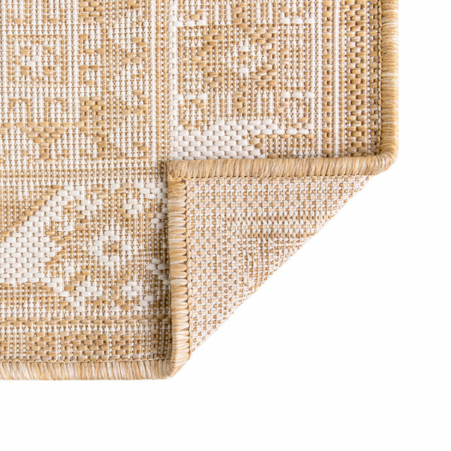 Natural 5' 3 x 5' 3 Outdoor Aztec Octagon Area Rug Weather Resistant for Patio, Deck, Terrace, Balcony, Porch 100% Polypropylene Traditional Carpet Mat for Sale at Rug Engine