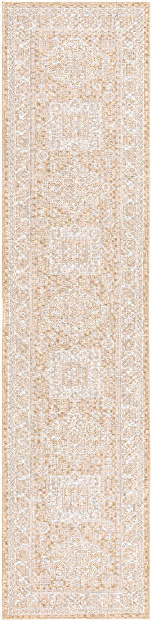 Natural 2' 7 x 12' Outdoor Aztec Runner Area Rug Weather Resistant for Patio, Deck, Terrace, Balcony, Porch 100% Polypropylene Traditional Carpet Mat for Sale at Rug Engine