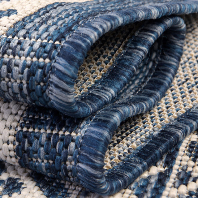 Blue 10' x 10' Outdoor Aztec Square Area Rug Weather Resistant for Patio, Deck, Terrace, Balcony, Porch 100% Polypropylene Traditional Carpet Mat for Sale at Rug Engine
