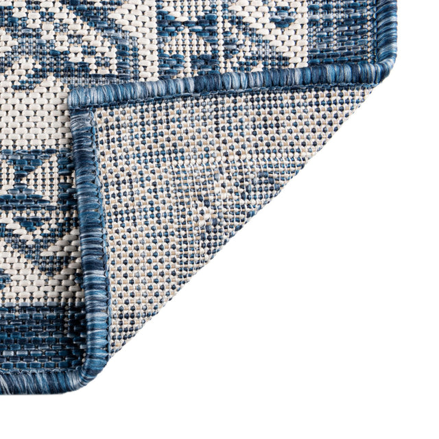 Blue 5' 3 x 5' 3 Outdoor Aztec Octagon Area Rug Weather Resistant for Patio, Deck, Terrace, Balcony, Porch 100% Polypropylene Traditional Carpet Mat for Sale at Rug Engine