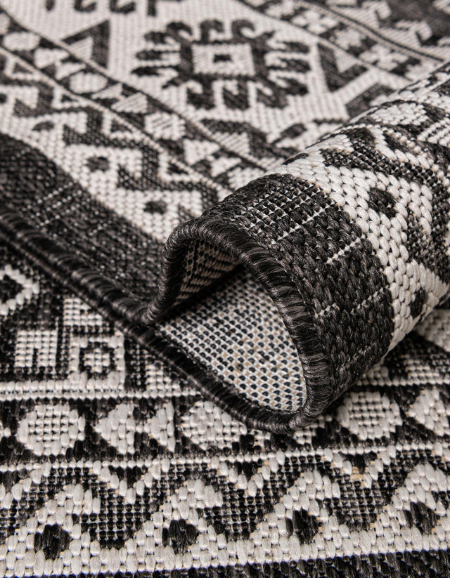 Charcoal Gray 7' 10 x 10' Outdoor Aztec Rectangle Area Rug Weather Resistant for Patio, Deck, Terrace, Balcony, Porch 100% Polypropylene Traditional Carpet Mat for Sale at Rug Engine