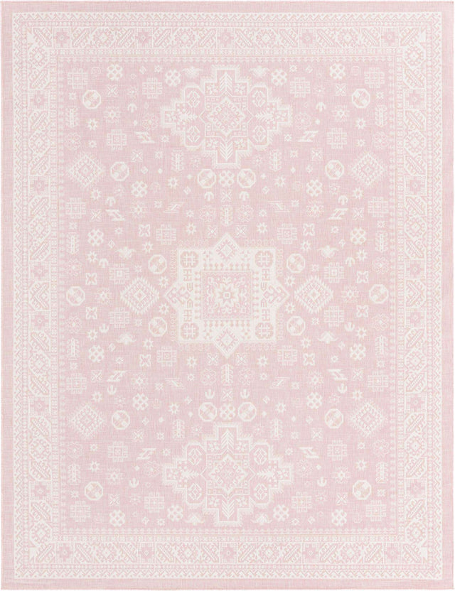 Pink 10' x 13' 1 Outdoor Aztec Rectangle Area Rug Weather Resistant for Patio, Deck, Terrace, Balcony, Porch 100% Polypropylene Traditional Carpet Mat for Sale at Rug Engine