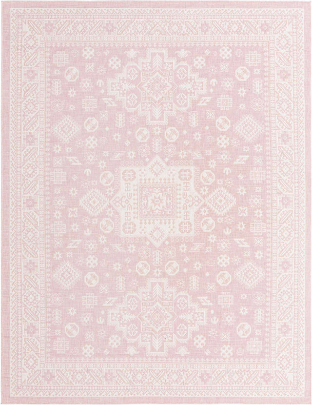 Pink 9' x 12' Outdoor Aztec Rectangle Area Rug Weather Resistant for Patio, Deck, Terrace, Balcony, Porch 100% Polypropylene Traditional Carpet Mat for Sale at Rug Engine