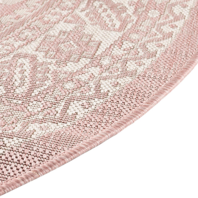 Pink 13' 1 x 13' 1 Outdoor Aztec Round Area Rug Weather Resistant for Patio, Deck, Terrace, Balcony, Porch 100% Polypropylene Traditional Carpet Mat for Sale at Rug Engine