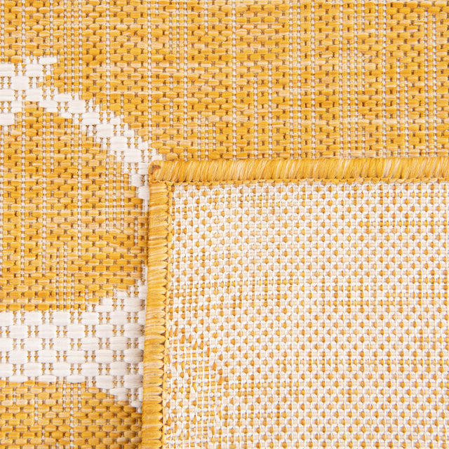 Yellow 10' x 10' Outdoor Coastal Square Area Rug Weather Resistant for Patio, Deck, Terrace, Balcony, Porch 100% Polypropylene Coastal Decor Carpet for Sale at Rug Engine