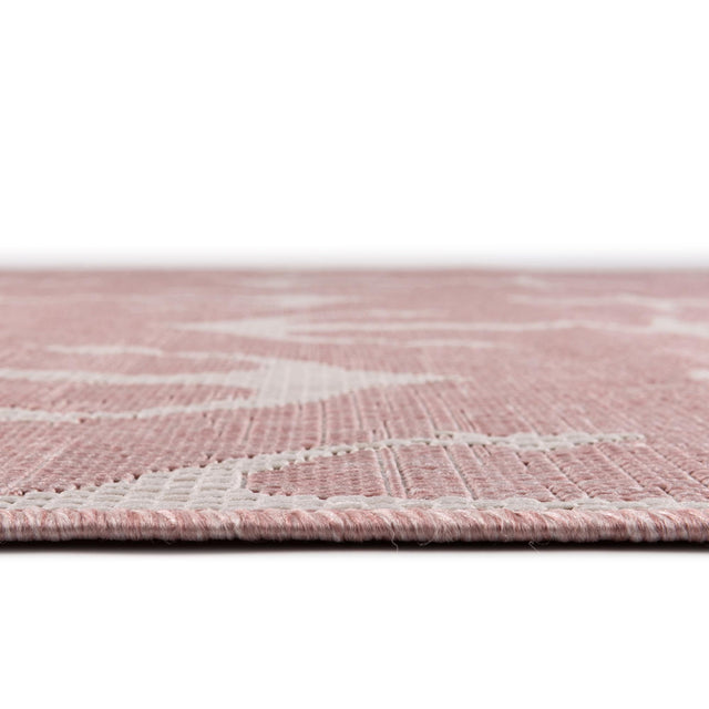 Pink 7' 10 x 11' Outdoor Coastal Rectangle Area Rug Weather Resistant for Patio, Deck, Terrace, Balcony, Porch 100% Polypropylene Coastal Decor Carpet for Sale at Rug Engine