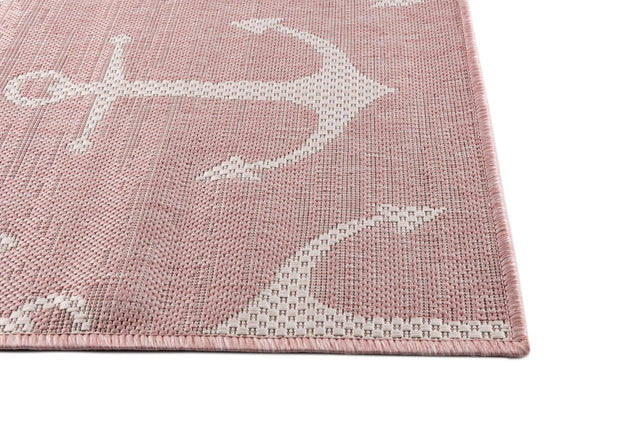 Pink 10' x 14' 1 Outdoor Coastal Rectangle Area Rug Weather Resistant for Patio, Deck, Terrace, Balcony, Porch 100% Polypropylene Coastal Decor Carpet for Sale at Rug Engine
