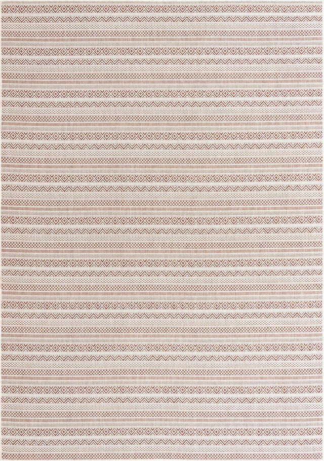 Red 7' 1 x 10' Outdoor Striped Rectangle Area Rug Weather Resistant for Patio, Deck, Terrace, Balcony, Porch Geometric Pattern Waterproof Carpet for Sale at Rug Engine