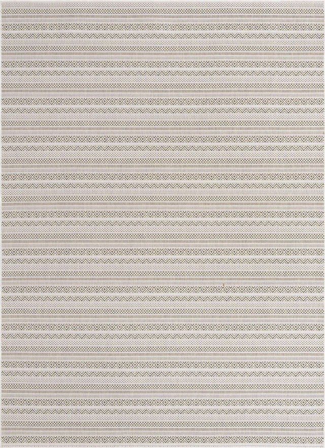 Green 7' 10 x 11' Outdoor Striped Rectangle Area Rug Weather Resistant for Patio, Deck, Terrace, Balcony, Porch Geometric Pattern Waterproof Carpet for Sale at Rug Engine