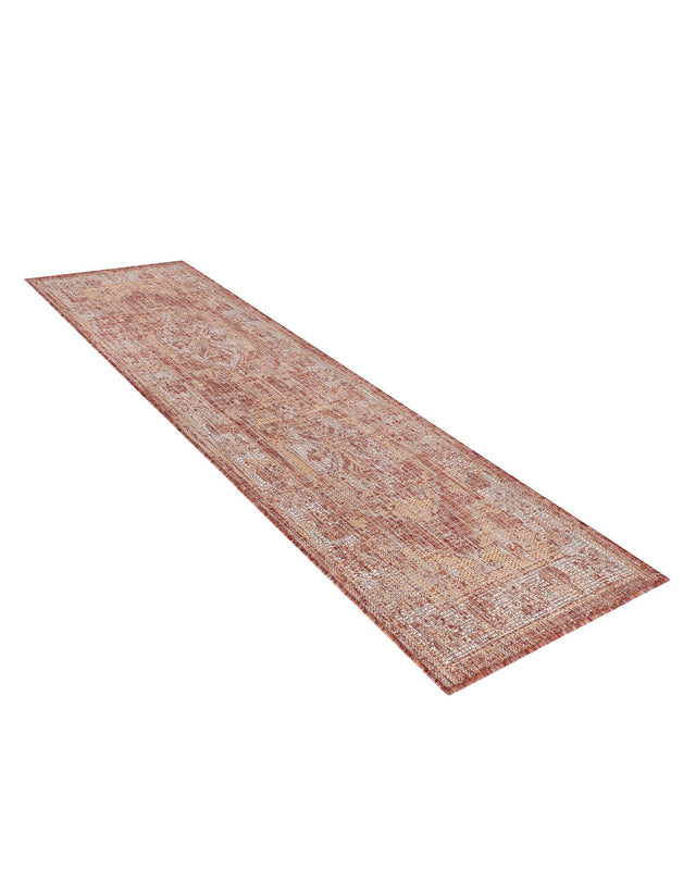 Rust Red 2' x 6' 1 Outdoor Traditional Runner Area Rug Weather Resistant for Patio, Deck, Terrace, Balcony, Porch Classical Design Outside Carpet for Sale at Rug Engine