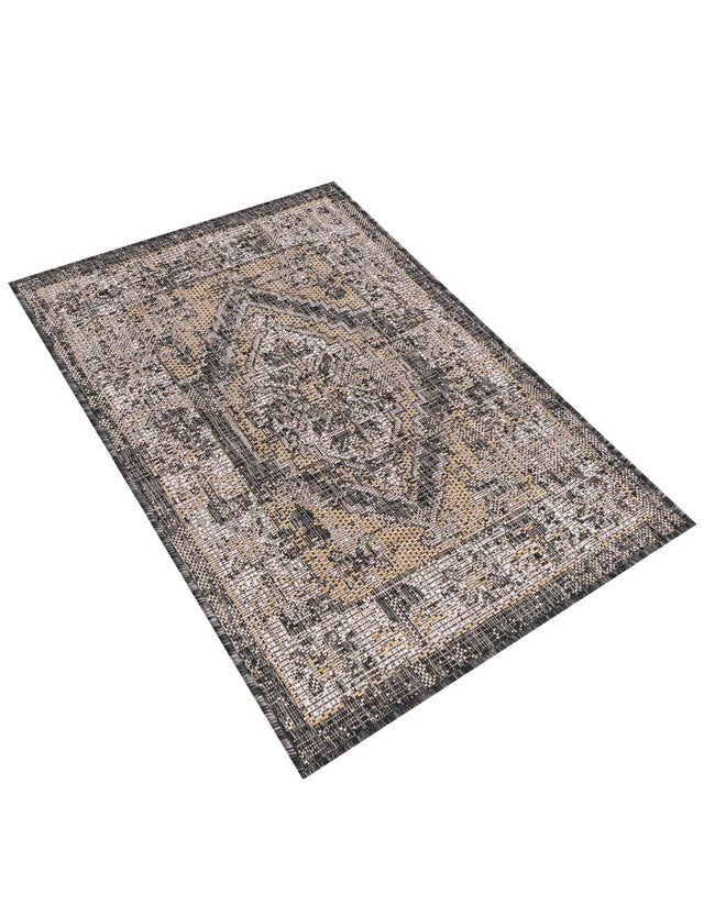 Charcoal 2' x 3' 1 Outdoor Traditional Rectangle Area Rug Weather Resistant for Patio, Deck, Terrace, Balcony, Porch Classical Design Outside Carpet for Sale at Rug Engine