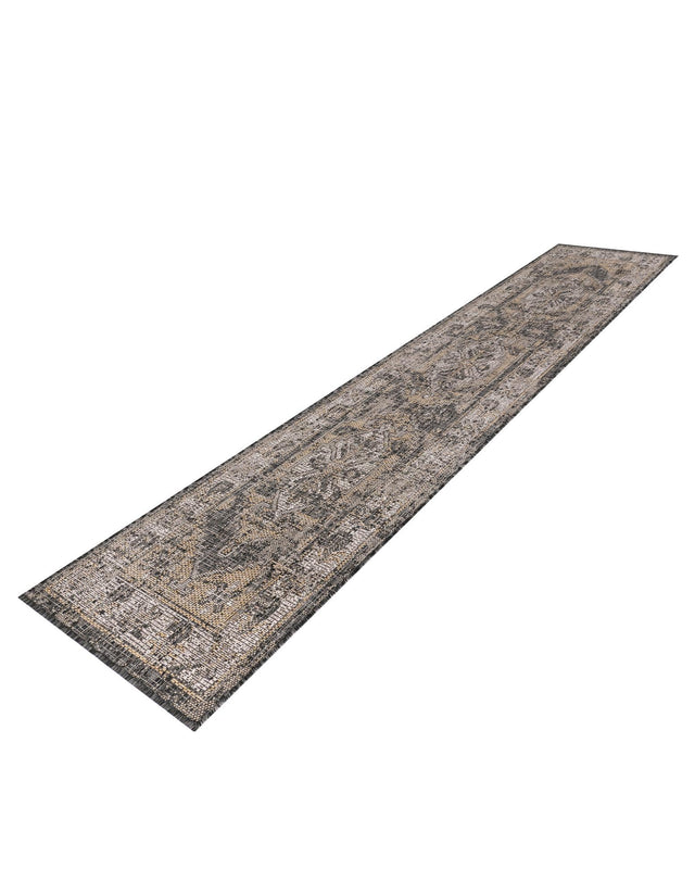 Charcoal 2' x 8' Outdoor Traditional Runner Area Rug Weather Resistant for Patio, Deck, Terrace, Balcony, Porch Classical Design Outside Carpet for Sale at Rug Engine