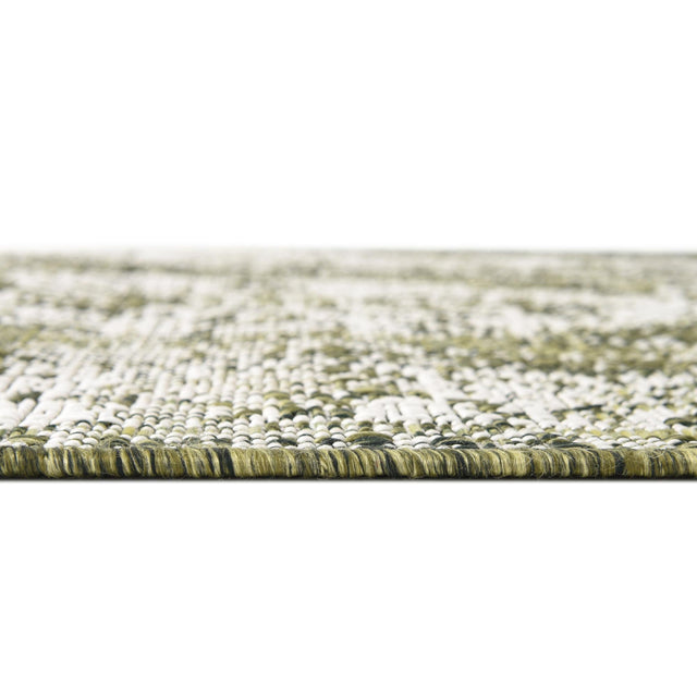 Green 5' 3 x 8' Outdoor Traditional Oval Area Rug Weather Resistant for Patio, Deck, Terrace, Balcony, Porch