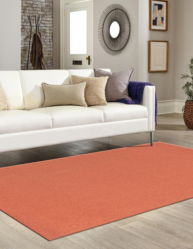 Terracotta 7' 10 x 10' Everyday Solid Rectangle Area Rug 100% Polypropylene With Felt Backing Easy Clean Simple Carpet for Minimalist Room Decorating for Sale at Rug Engine