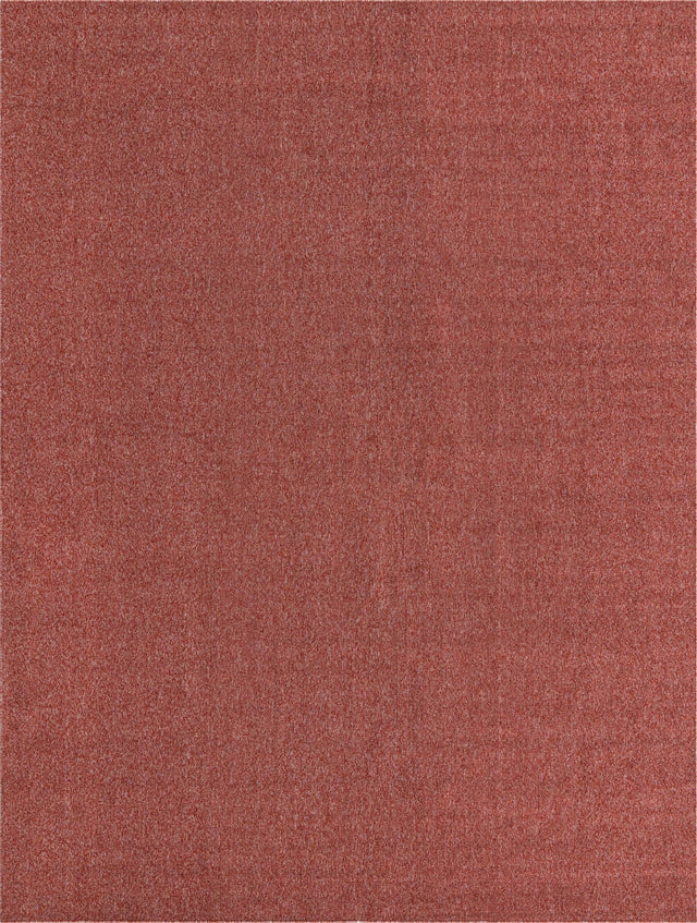 Rust Red 9' x 12' Everyday Solid Rectangle Area Rug 100% Polypropylene With Felt Backing Easy Clean Simple Carpet for Minimalist Room Decorating for Sale at Rug Engine