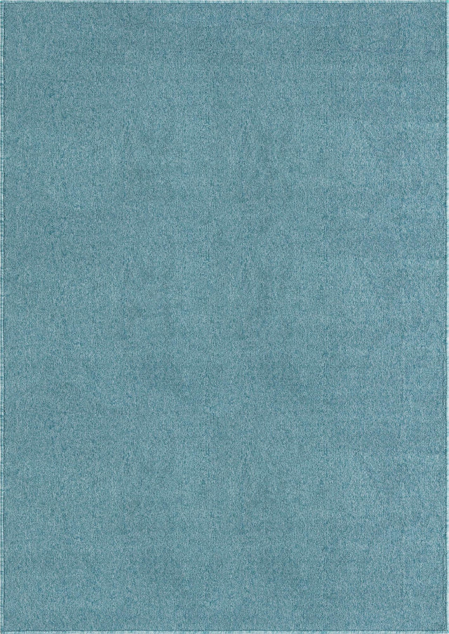 Aquamarine Blue 7' 10 x 11' Everyday Solid Rectangle Area Rug 100% Polypropylene With Felt Backing Easy Clean Simple Carpet for Minimalist Room Decorating for Sale at Rug Engine