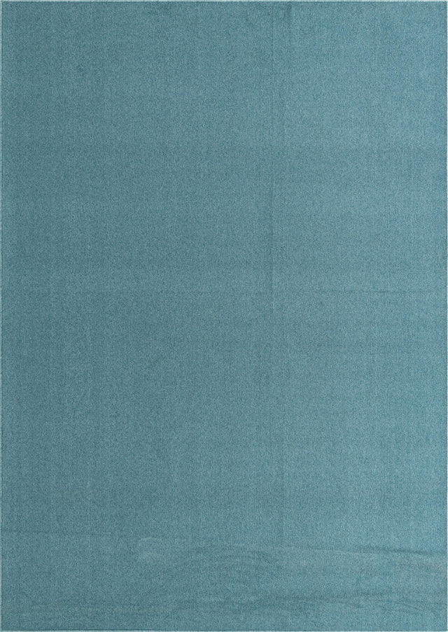Aquamarine Blue 7' 10 x 11' Everyday Solid Rectangle Area Rug 100% Polypropylene With Felt Backing Easy Clean Simple Carpet for Minimalist Room Decorating for Sale at Rug Engine