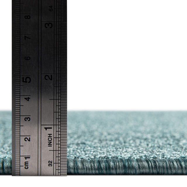 Aquamarine Blue 7' 10 x 10' Everyday Solid Rectangle Area Rug 100% Polypropylene With Felt Backing Easy Clean Simple Carpet for Minimalist Room Decorating for Sale at Rug Engine