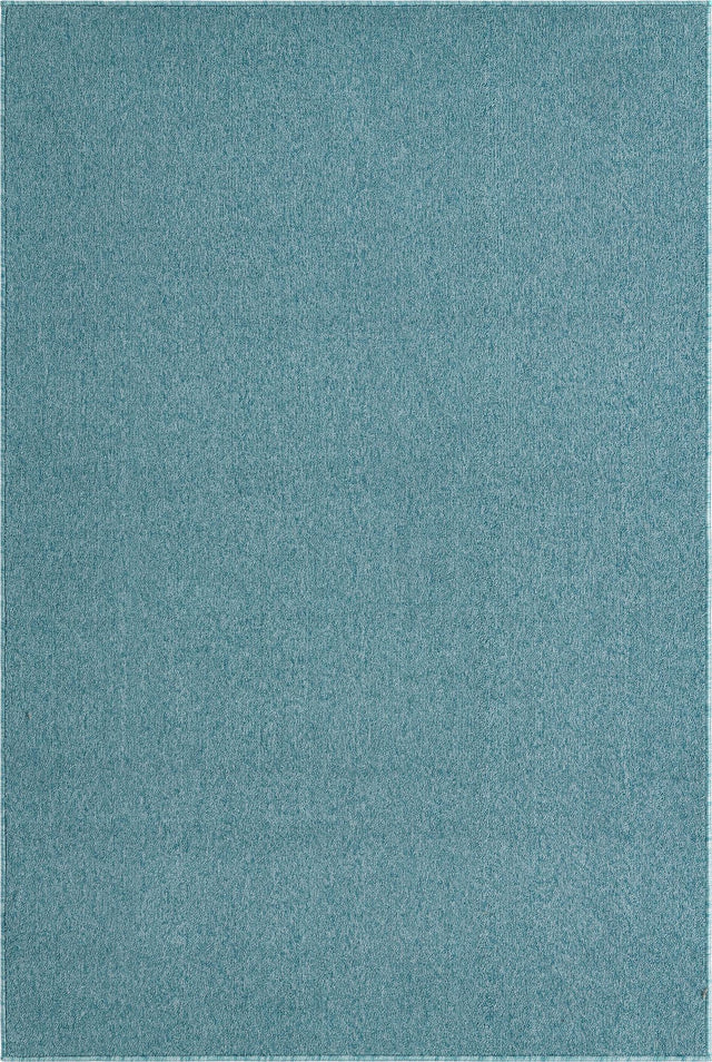 Aquamarine Blue 4' 1 x 6' 1 Everyday Solid Rectangle Area Rug 100% Polypropylene With Felt Backing Easy Clean Simple Carpet for Minimalist Room Decorating for Sale at Rug Engine