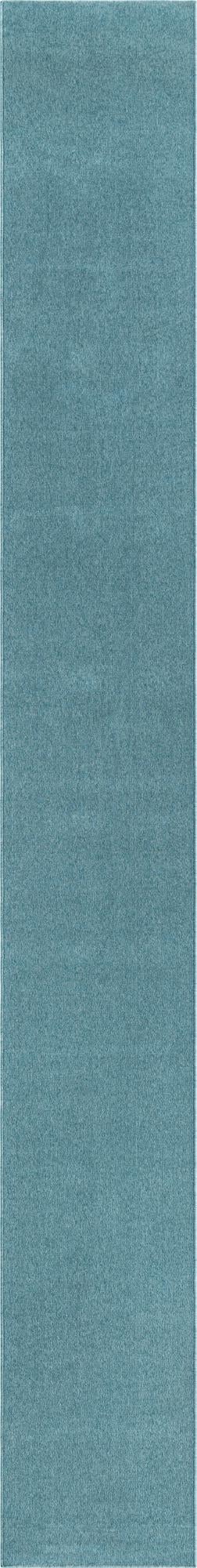 Aquamarine Blue 2' 6 x 16' 5 Everyday Solid Runner Area Rug 100% Polypropylene With Felt Backing Easy Clean Simple Carpet for Minimalist Room Decorating for Sale at Rug Engine