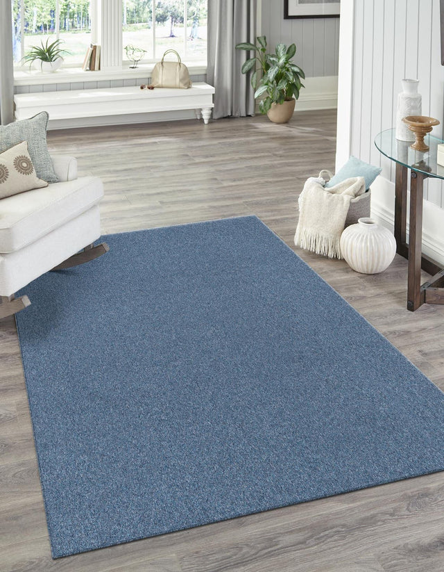 Azure Blue 2' 2 x 3' 1 Everyday Solid Rectangle Area Rug 100% Polypropylene With Felt Backing Easy Clean Simple Carpet for Minimalist Room Decorating for Sale at Rug Engine