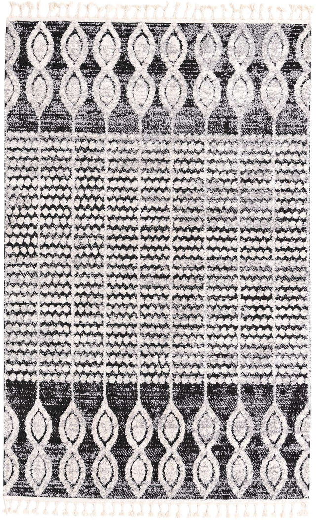 Charcoal 5' 3 x 8' Cherokee Rectangle Area Rug 100% Polypropylene With Cotton Backing Modern Geometric Carpet for Home Decor Interior Design Rooms for Sale at Rug Engine