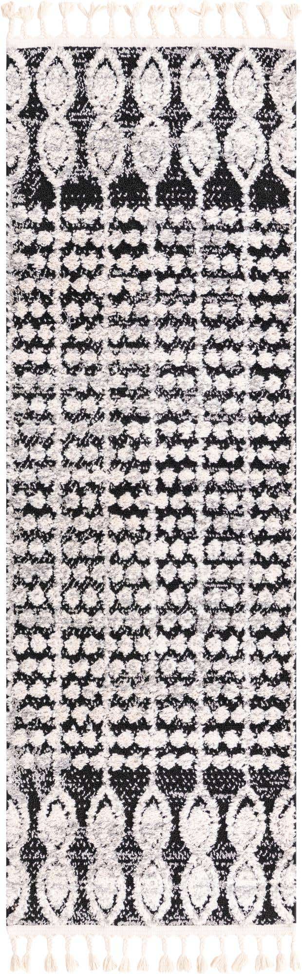 Charcoal 2' x 6' Cherokee Runner Area Rug 100% Polypropylene With Cotton Backing Modern Geometric Carpet for Home Decor Interior Design Rooms for Sale at Rug Engine