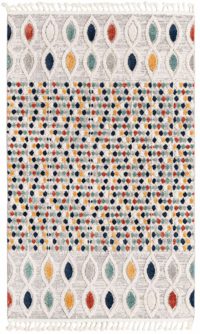 Multicolor 5' 3 x 8' Cherokee Rectangle Area Rug 100% Polypropylene With Cotton Backing Modern Geometric Carpet for Home Decor Interior Design Rooms for Sale at Rug Engine