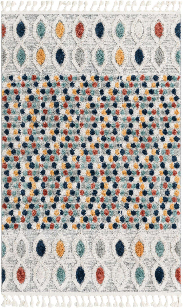 Multicolor 4' x 6' Cherokee Rectangle Area Rug 100% Polypropylene With Cotton Backing Modern Geometric Carpet for Home Decor Interior Design Rooms for Sale at Rug Engine