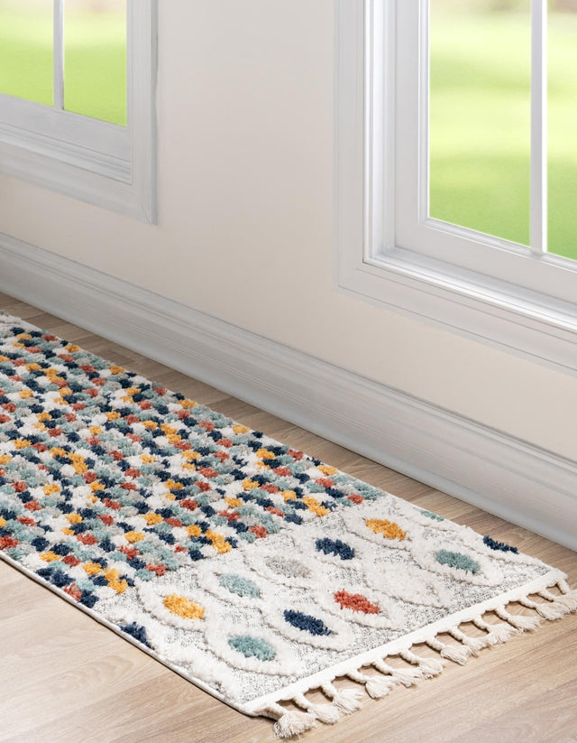 Multicolor 2' 7 x 13' 3 Cherokee Runner Area Rug 100% Polypropylene With Cotton Backing Modern Geometric Carpet for Home Decor Interior Design Rooms for Sale at Rug Engine