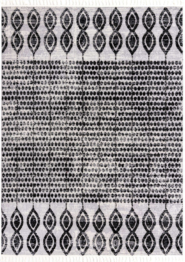 Black 9' x 12' Cherokee Rectangle Area Rug 100% Polypropylene With Cotton Backing Modern Geometric Carpet for Home Decor Interior Design Rooms for Sale at Rug Engine