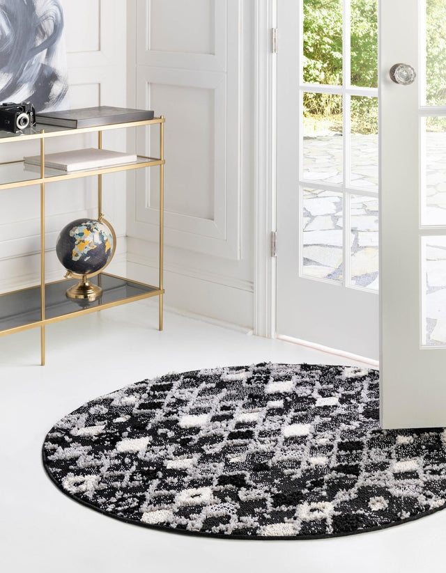 Fossil Gray 4' x 4' Cherokee Round Area Rug 100% Polypropylene With Cotton Backing Modern Geometric Carpet for Home Decor Interior Design Rooms for Sale at Rug Engine