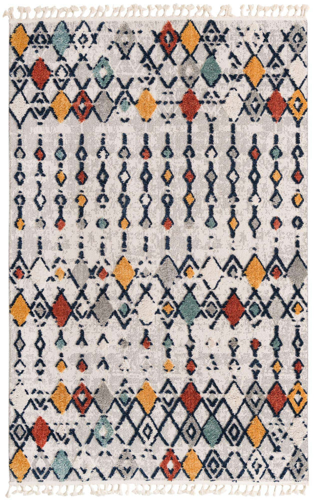 Multicolor 6' x 9' Cherokee Rectangle Area Rug 100% Polypropylene With Cotton Backing Modern Geometric Carpet for Home Decor Interior Design Rooms for Sale at Rug Engine